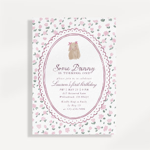 Some Bunny Girl First Birthday Invitation