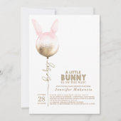 Some Bunny Gold Balloon Elegant Spring Baby Shower Invitation (Front)