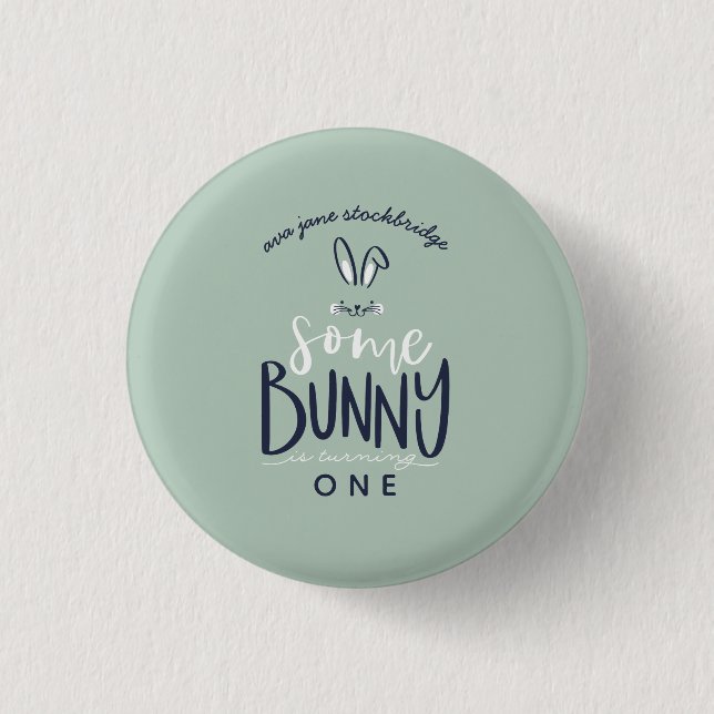 some bunny happy birthday party Button (Front)