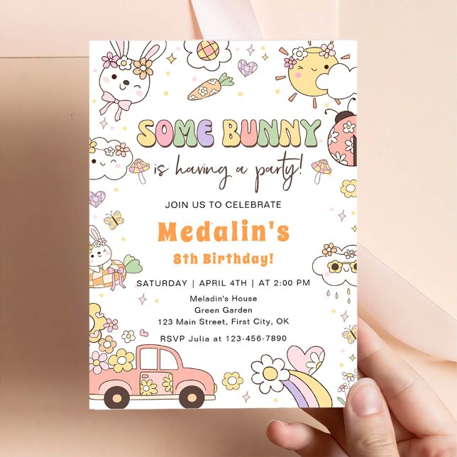 Some Bunny Have a Party Easter Birthday Party Invitation (Creator Uploaded)