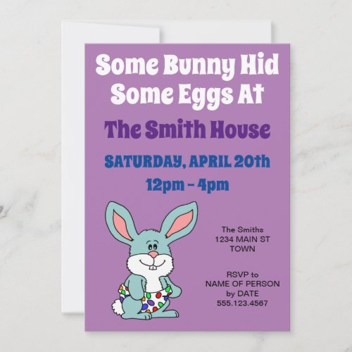 Some Bunny Hid Eggs Easter Egg Hunt Invitation