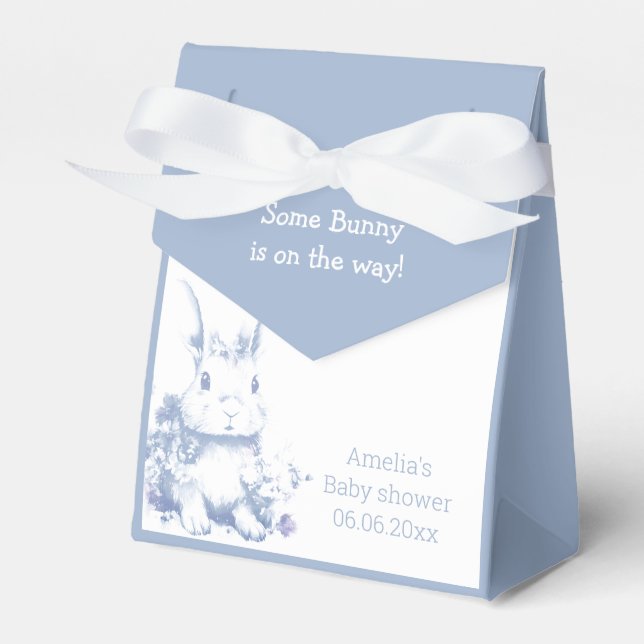 Some Bunny is coming Baby Shower  Favor Boxes (Front Side)