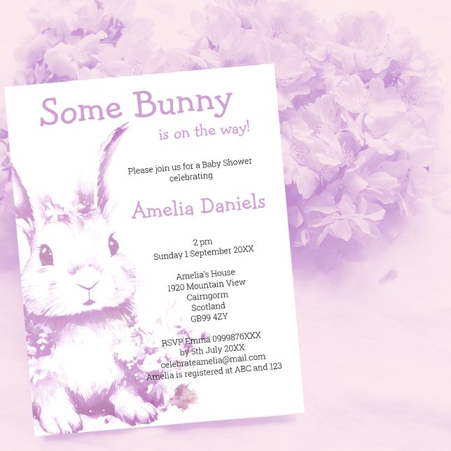 Some Bunny is coming Baby Shower  Invitation (Creator Uploaded)
