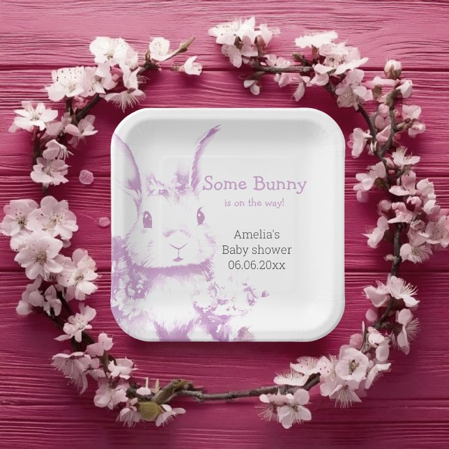 Some Bunny is coming Baby Shower  Paper Plates (Creator Uploaded)