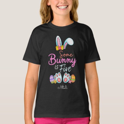 Some Bunny Is Five Easter 5th Birthday T_Shirt