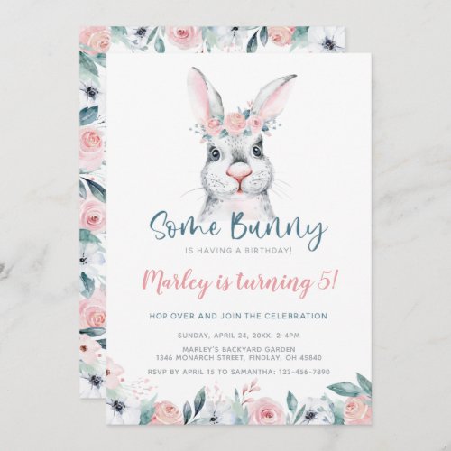 Some Bunny is Having a Birthday Any Age Party Invitation