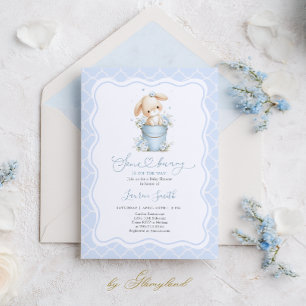 Some Bunny Is On The Way Baby Shower Boy Invitation