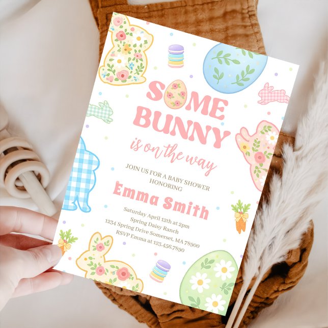 Some Bunny Is On The Way Baby Shower Invitation (Creator Uploaded)