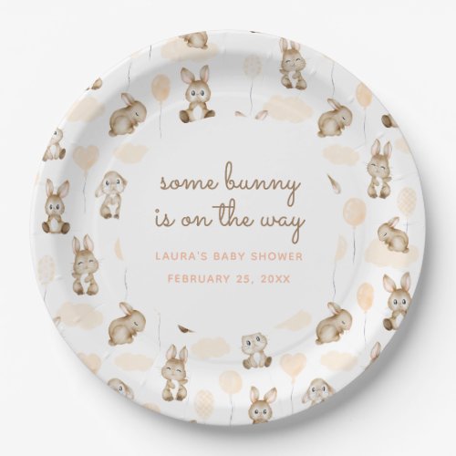 Some Bunny Is On The Way Baby Shower Paper Plates
