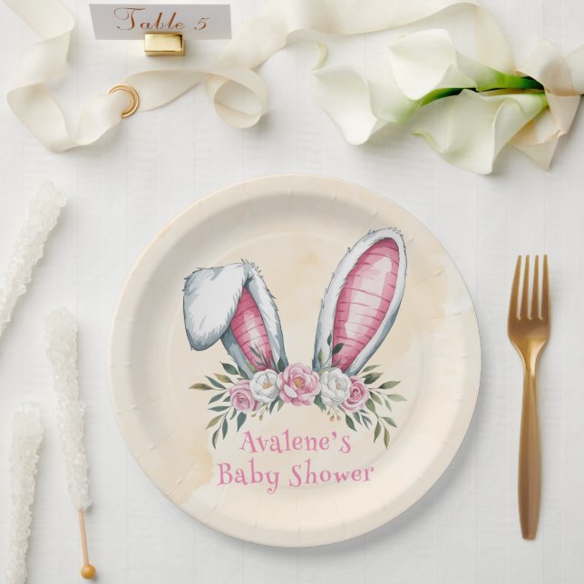Some Bunny Is On The Way! Baby Shower Paper Plates (Wedding)