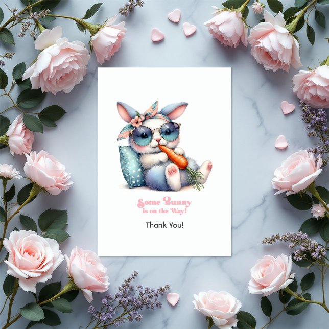 Some Bunny Is On the Way Baby Shower Thank You Card (Some Bunny Is On the Way Baby Shower Thank You Card)