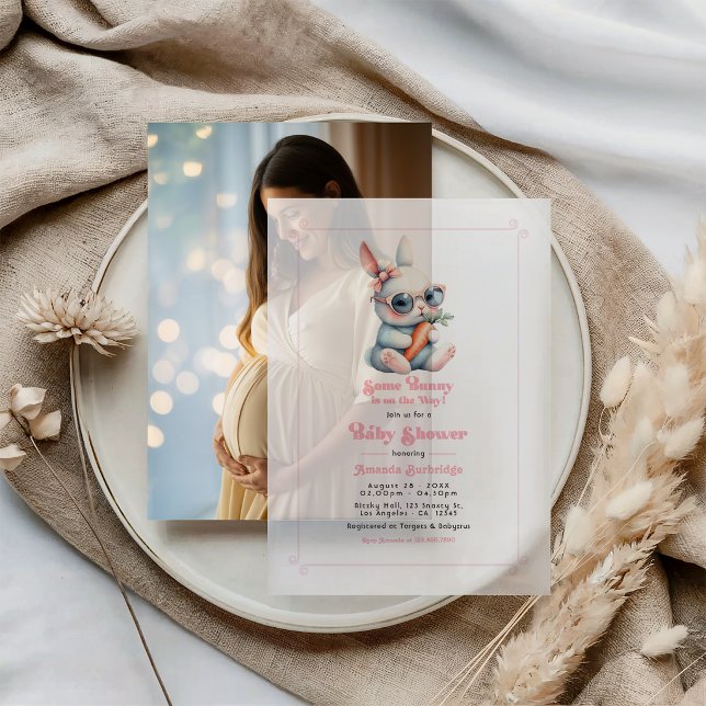 Some Bunny Is On the Way Baby Shower Vellum Invitations (Some Bunny Is On the Way Baby Shower Vellum Invitations)