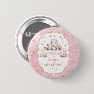 Some Bunny Is On The Way! Easter Baby Shower Button