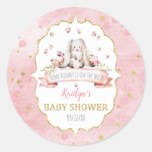 Some Bunny Is On The Way! Easter Baby Shower Classic Round Sticker