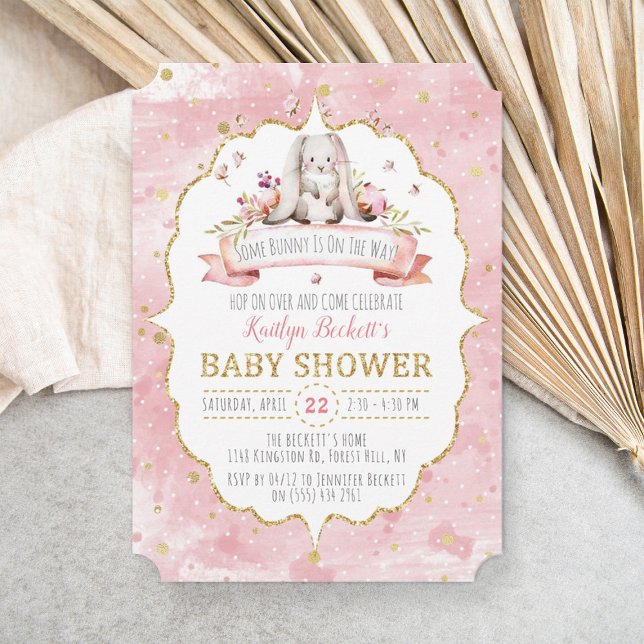 Some Bunny Is On The Way! Easter Baby Shower Invitation (Creator Uploaded)