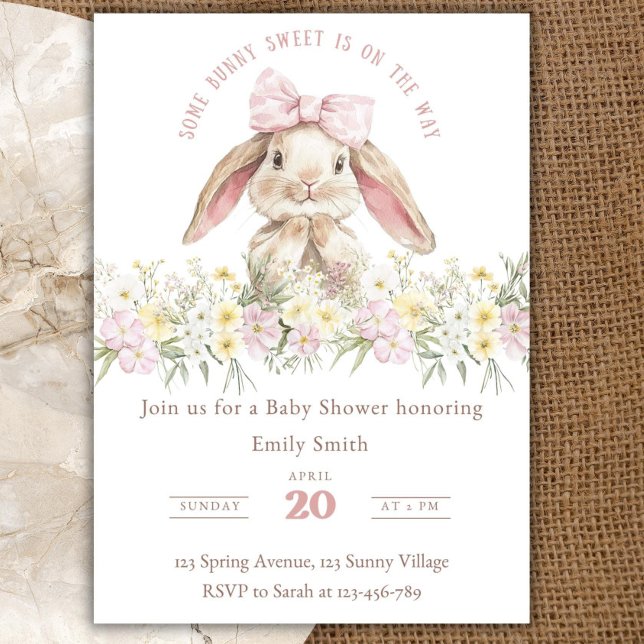 Some Bunny is on the way Invitation Set, Girl Bunn (Creator Uploaded)