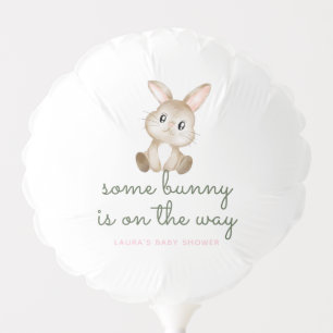 Some Bunny Is On The Way Rabbit Baby Shower Balloon