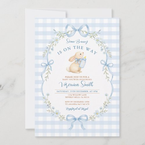 Some Bunny Is On the Way with Blue Bows