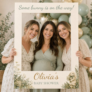 Some Bunny Is on the Way Woodland Baby Shower Self Selfie Frame
