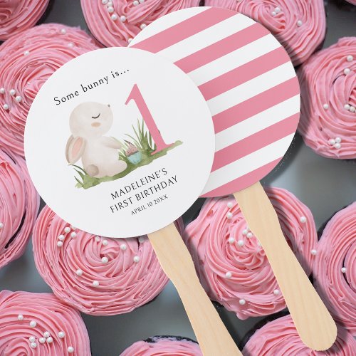 Some Bunny is One 1st Birthday Celebration Favor Hand Fan