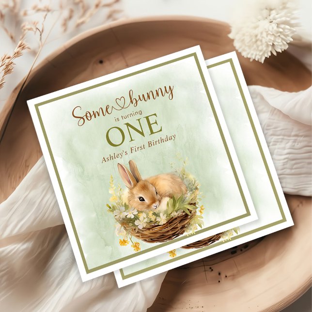 Some Bunny is One 1st Birthday  Napkins (Creator Uploaded)