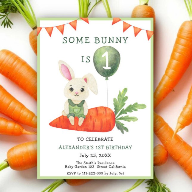 Some Bunny is One Birthday Invitation (Creator Uploaded)