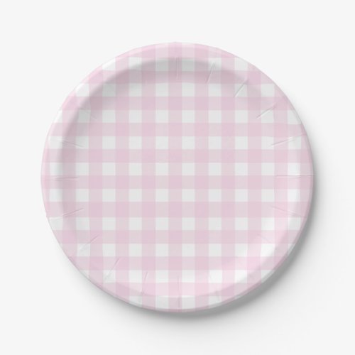Some Bunny is One Birthday Pink Gingham Bunny Paper Plates