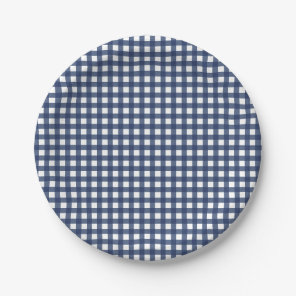 Some Bunny is One blue Gingham Birthday Paper Plates