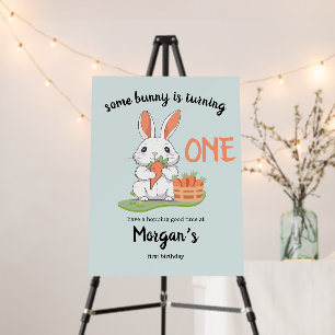 Some Bunny Is One Boys Girls 1st Birthday Foam Board