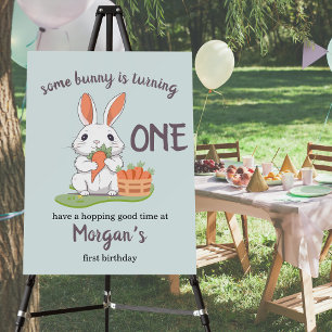 Some Bunny Is One Boys Girls 1st Birthday Foam Board