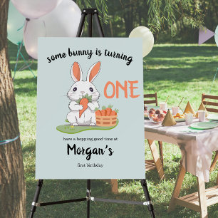 Some Bunny Is One Boys Girls 1st Birthday Foam Board