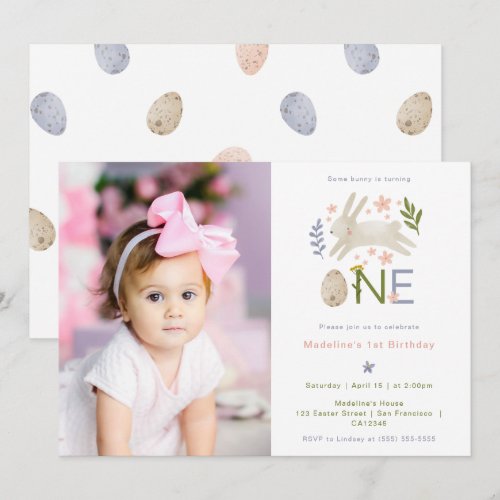 Some Bunny Is One Cute Girl 1st Birthday Photo