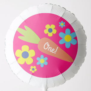 Some Bunny is One Cute Rabbit 1st Birthday Party Balloon