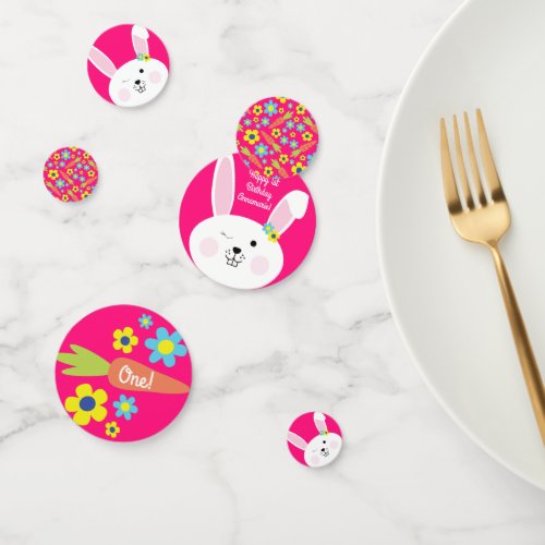 Some Bunny is One Cute Rabbit 1st Birthday Party Confetti