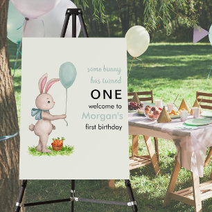 Some Bunny is One Cute Rabbit Balloon 1st Birthday Foam Board