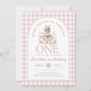 Some BUNNY is ONE First Birthday Invitation