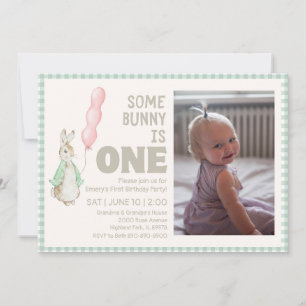 Some Bunny is ONE First Birthday Party Invitation