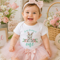 Some Bunny is One Floral First Birthday Shirt