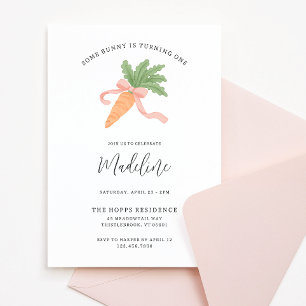 Some bunny is one modern simple 1st birthday invitation