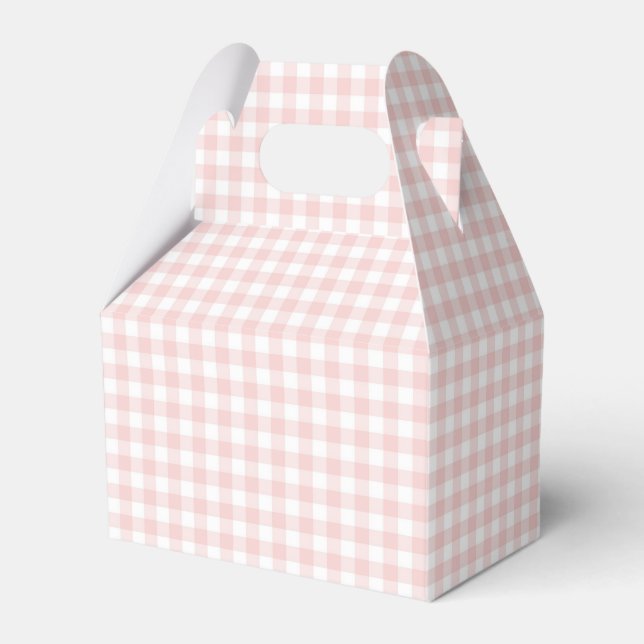 Some Bunny is One Pink Gingham Birthday Favor Boxes (Front Side)