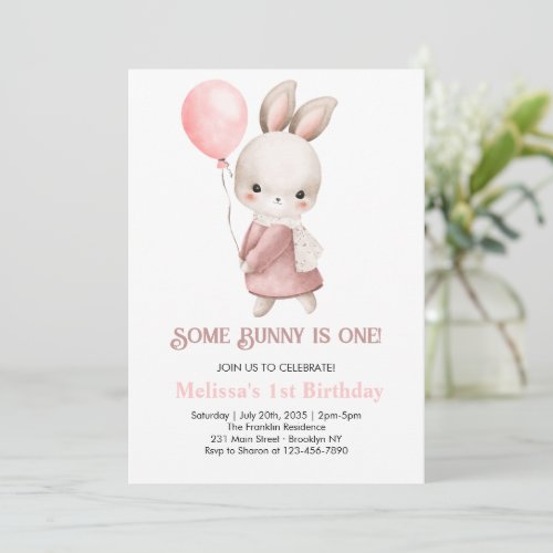 Some Bunny is one Pink Girl Bunny 1st Birthday