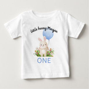 Some Bunny Is One Simple Cute Boys 1st Birthday Baby T-Shirt