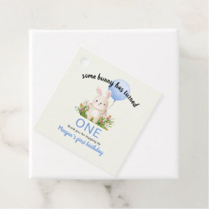 Some Bunny Is One Simple Cute Boys 1st Birthday Favor Tags