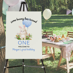 Some Bunny Is One Simple Cute Boys 1st Birthday  Foam Board