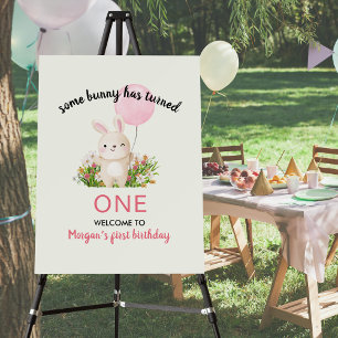 Some Bunny Is One Simple Cute Girls 1st Birthday  Foam Board