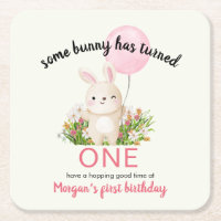Some Bunny Is One Simple Cute Girls 1st Birthday