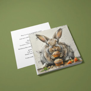 Some Bunny is One Whimsical Rabbit Birthday Invite