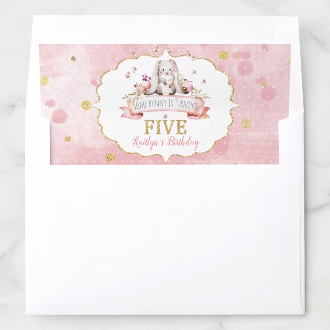 Some Bunny is Turning Five 5th Birthday Envelope Liner (In Envelope)