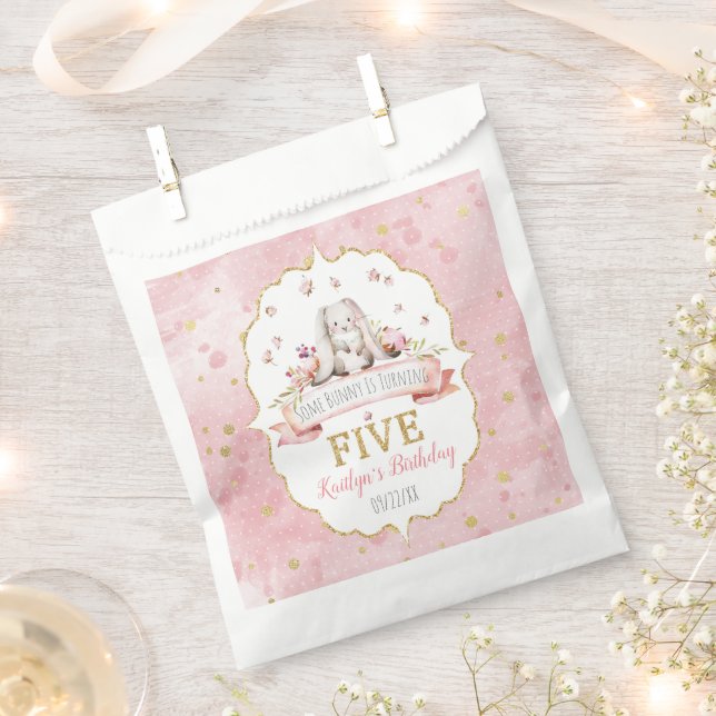 Some Bunny is Turning Five 5th Birthday Favor Bag (Clipped)