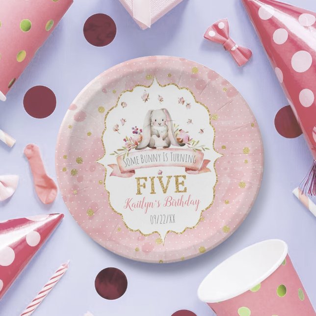 Some Bunny is Turning Five 5th Birthday Paper Plates (Creator Uploaded)